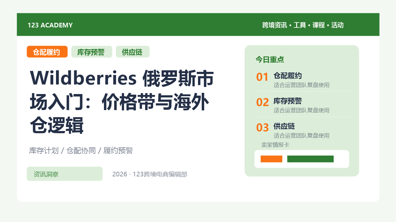 Wildberries 俄罗斯市场入门：价格带与海外仓逻辑